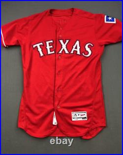 2017 Delino DeShields Jr. Texas Rangers Game Used Worn Baseball Jersey! Matched