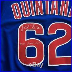 2017 Jose Quintana Game Used Worn Team Issued Auto Jersey Chicago Cubs MLB holo