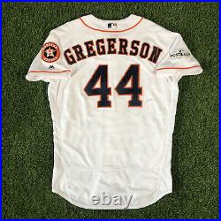 2017 Luke Gregerson Game Used Worn Houston Astros Home White POSTSEASON Jersey