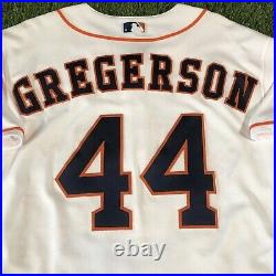 2017 Luke Gregerson Game Used Worn Houston Astros Home White POSTSEASON Jersey