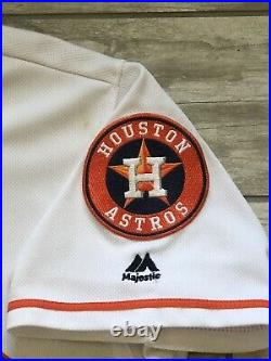 2017 Max Stassi Game Used Worn Houston Astros Home White Houston Strong Jersey