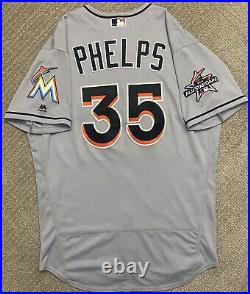 2017 Miami Marlins David Phelps Team Issued Jersey