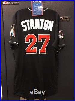 2017 Miami Marlins Giancarlo Stanton Game Used 2-HR Jersey 4/22/2017 MLB COA
