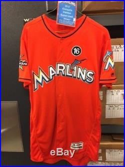 2017 Miami Marlins Giancarlo Stanton Game Used 20th HR Jersey 6/25/2017 MLB COA