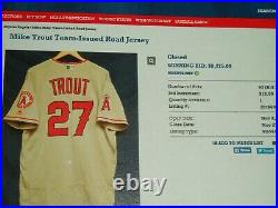 2017 Mike Trout Angels Team Issued Throwback Jersey MLB Authentication Hologram
