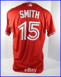 2017 Toronto Blue Jays Dwight Smith Jr #15 Game Issued Red Jersey BLU1176