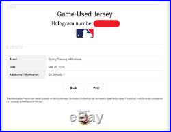 2018 BO BICHETTE GAME USED ROOKIE JERSEY AUTO INSCRIBED MLB HOLO(Photo Match)