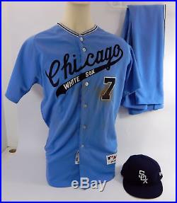 2018 Chicago White Sox Tim Anderson #7 Game Used Throwback Jersey Pants Hat