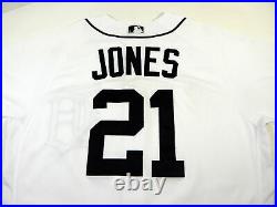 2018 Detroit Tigers Jacoby Jones #21 Game Used White Jersey DP15249