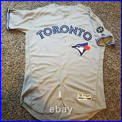 2018 Game Issued/Worn Majestic Toronto Blue Jays Mordecai Jersey Size 46