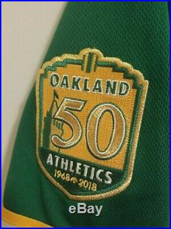 2018 Game Issued/worn Majestic Oakland Athletics Castro Jersey Signed SergioRomo