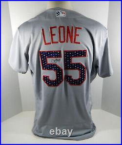 2018 St. Louis Cardinals Dominic Leone #55 Game Issued Grey Jersey Stars Stripes