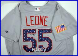 2018 St. Louis Cardinals Dominic Leone #55 Game Issued Grey Jersey Stars Stripes