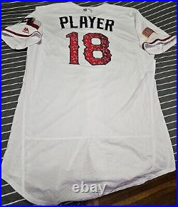 2018 Texas Rangers Team Issued Stars And Stripes Majestic Jersey Size 46