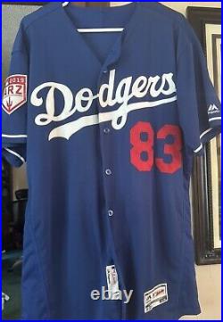 2019 Jeren Kendall Los Angeles Dodgers Autograph Team Issued ST Jersey PSA Used