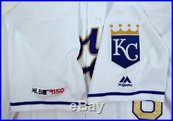 2019 Kansas City Royals Billy Hamilton #6 Game Issued White Gold Jersey 150 P