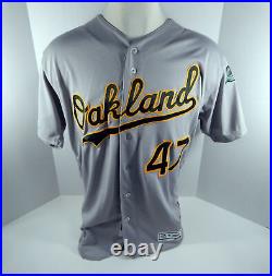 2019 Oakland A's Athletics Frankie Montas #47 Game Issued Grey Jersey 150 P 530