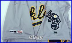 2019 Oakland A's Athletics Frankie Montas #47 Game Issued Grey Jersey 150 P 530