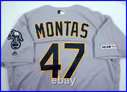 2019 Oakland A's Athletics Frankie Montas #47 Game Issued Grey Jersey 150 P 530