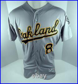2019 Oakland A's Athletics Robbie Grossman #8 Game Issued Grey Jersey 150 Years