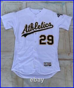 2019 Oakland Athletics Ryan Christenson #29 Game Issued White Jersey 150 PS P 22