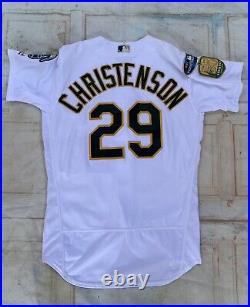 2019 Oakland Athletics Ryan Christenson #29 Game Issued White Jersey 150 PS P 22