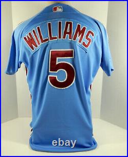 2019 Philadelphia Phillies Nick Williams #5 Game Used R Blue Co Jersey DPM 150 P