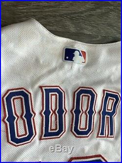 2019 ROUGNED ODOR Game Used Jersey WALK-OFF HR game worn mlb texas rangers