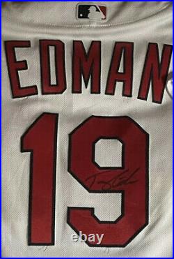 2019 Tommy Edman GAME USED Rookie Auto Jersey Career HR #1 1stPostseason MLBLOA
