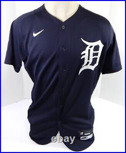 2020 Detroit Tigers Jeimer Candelario #46 Game Issued P Used Navy Jersey ST 44 0