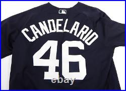 2020 Detroit Tigers Jeimer Candelario #46 Game Issued P Used Navy Jersey ST 44 0