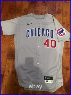 2020 Game worn/issued Chicago Cubs Wilson Contreras road jersey Mlb Hologram