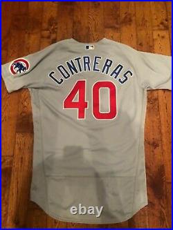 2020 Game worn/issued Chicago Cubs Wilson Contreras road jersey Mlb Hologram