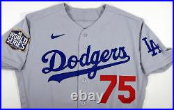 2020 Los Angeles Dodgers Scott Alexander #75 Game Issued Grey Jersey World Serie