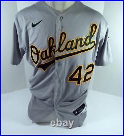 2020 Oakland A's Athletics Lou Trivino #42 Game Issued Grey Jersey Robinson 44 2