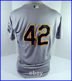 2020 Oakland A's Athletics Lou Trivino #42 Game Issued Grey Jersey Robinson 44 2