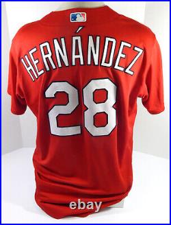 2020 St. Louis Cardinals Oscar Hernandez #28 Game Issued Used Red Jersey ST BP 1