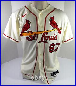 2020 St Louis Cardinals Russ Steinhorn #87 Game Used Cream Jersey Brock 20 P 46