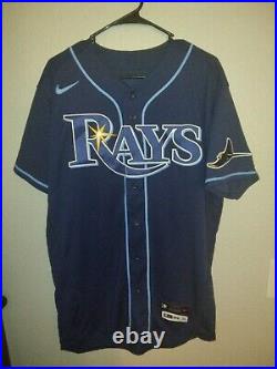 2021 Game Issued Worn Nike Tampa Bay Rays Jordan Luplow Navy Jersey MLB Baseball