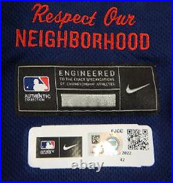 2022 Chicago Cubs Steven Brault #25 Game Issued P Used Navy Jersey City Connect