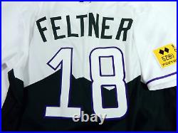 2022 Colorado Rockies Ryan Feltner #18 Game Issued P Used Green Jersey Connect