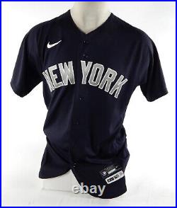 2022 New York Yankees Deivi Garcia #83 Game Issued Pos Used Navy Jersey BP ST 9