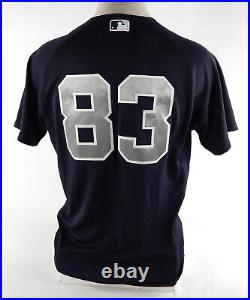 2022 New York Yankees Deivi Garcia #83 Game Issued Pos Used Navy Jersey BP ST 9