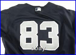 2022 New York Yankees Deivi Garcia #83 Game Issued Pos Used Navy Jersey BP ST 9