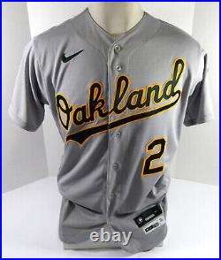 2022 Oakland A's Athletics Nick Allen #2 Game Issued Grey Jersey 42 DP48067