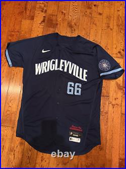 2023 Chicago Cubs Game Worn City Connect Jersey 9/8/23 Merryweather Size 46C