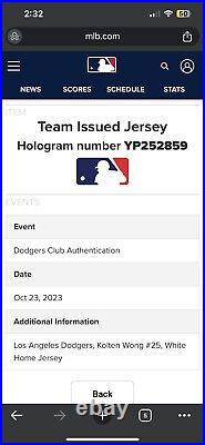 2023 Los Angeles Dodgers Kolten Wong Game Worn Used Jersey Rare MLB Cardinals