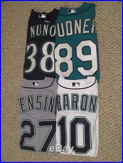 4 PACK JERSEYS SIZE 46 2015 Seattle Mariners game used jerseys MLB HOLOGRAM