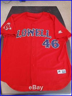 #46 Jason Groome GAME-USED Lowell Spinners Red Away Jersey RED SOX