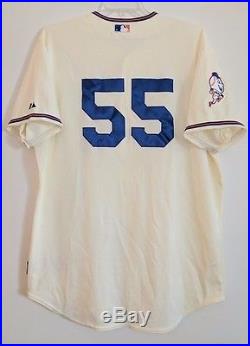 #55 Randy Niemann New York Mets MLB Auth Game Used Cream Throwback Jersey 2009